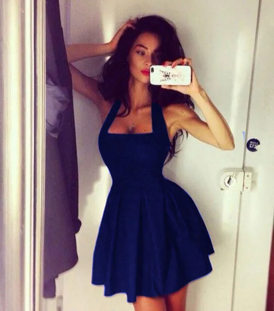 Elexs Сексуальные Женские Летние Ремни Рукавов Skater Short Dress 7490 | Женская одежда