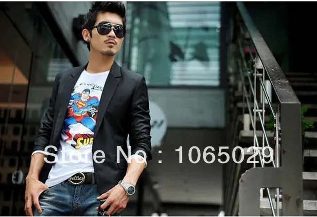 Top Selling 2013 New Arrival Fashion Men's Suit Men Blazer Casual Slim Fit One Button Pop Clothing Free Shipping TT1900 | Мужская