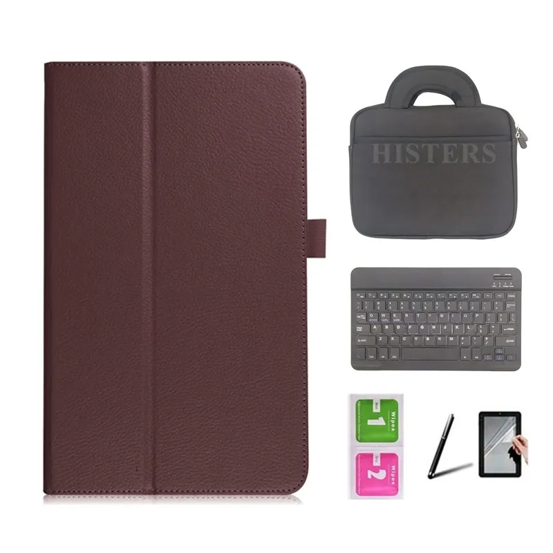 Brown Cover Для Samsung Galaxy Tab 3 4 10,1 SM-T530 SM-T531 SM-T535 P5200 P5210 P5220 Магнитная крышка+ Bluetooth клавиатура+ сумка+ стилус+ Защитная пленка на экран - Цвет: Brown Cover
