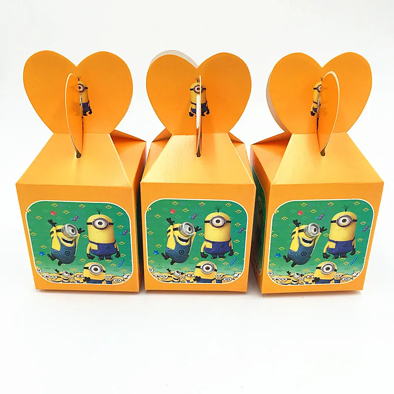 6 шт./лот коробки для конфет с миньонами Детские вечерние дня рождения детские