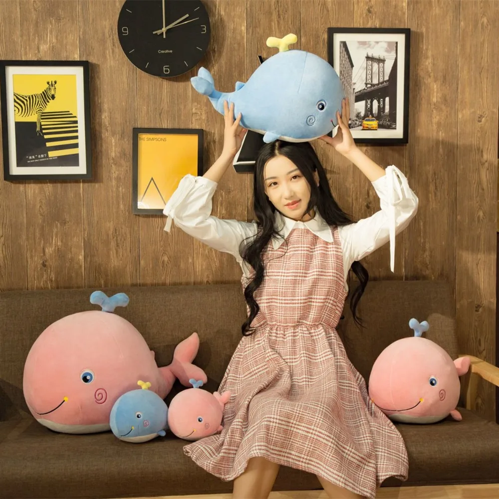 

30/45/65 см кукла-Кит, толстая плюшевая игрушка, мягкая мультяшная кукла-Дельфин в виде животного, морское животное, милый подарок для девочки