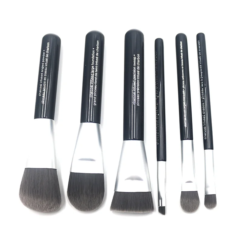 Набор кистей для макияжа из 6 предметов с угольным антибактериальным волокном