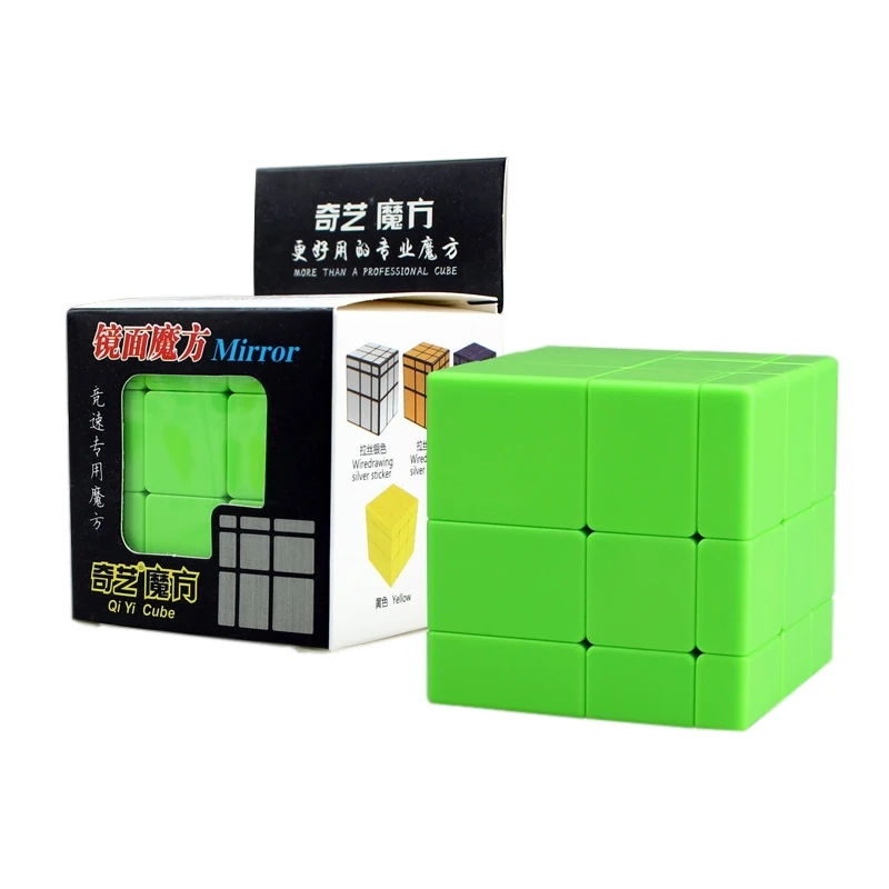 green QiYi профессиональный зеркальный куб Скорость для головоломка, куб, 3x3x3, Cubo Magico игрушка антистресс нео куб волшебные для детей раннего образования игрушки - Цвет: green