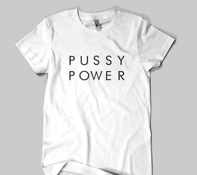PUSSY POWER с буквенным принтом Футболка хлопок свободный покрой смешные футболки для