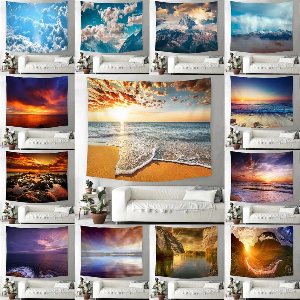 Boniu Wave/Sunset/Galaxy гобелен настенный психоделический Декоративный Настенный декор