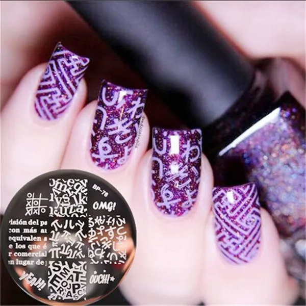 1 Шт. ВР Алфавит Стиль Ногтей Штампа Плиты Born pretty Ногтей Штамп Плиты BP76