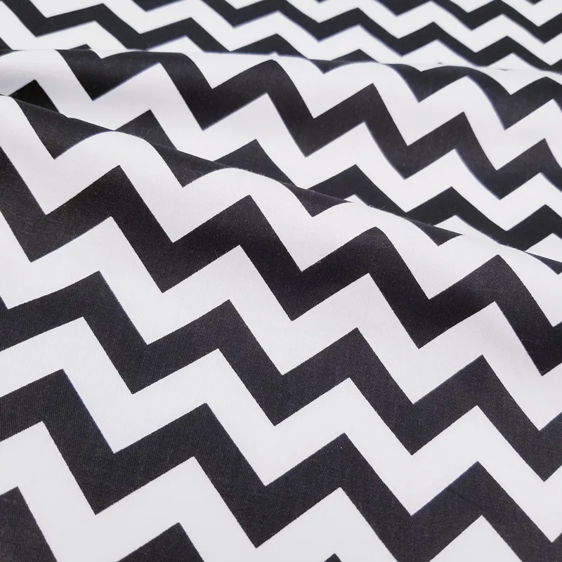 Черный узор 100% хлопок Лоскутная Ткань в полоску/цветочный/Животный/узор горошек