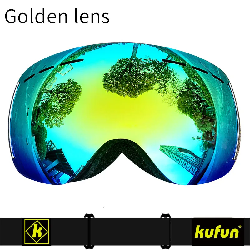 Green black Брендовые лыжные очки двухслойные UV400 Анти-туман большой Лыжная маска очки на лыжах мужские и женские зимние очки для катания на сноуборде Горнолыжные очки сноуборд доска лыжные очки сноуборд доска маска для сноуборд - Цвет: Green black