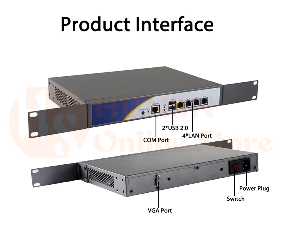 Брандмауэр Mikrotik Pfsense vpn-сетевая безопасность устройства маршрутизатор ПК Intel quad core COM J1900, [HUNSN SA18R],(4LAN/LAN/2USB/1VGA