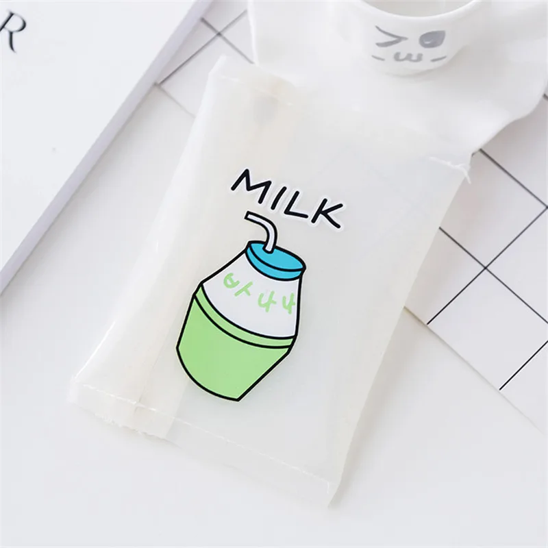 milk Девушки мультфильм прозрачный ПВХ кошельки милые маленькие практичные портативные карты ключницы милые детские держатели карт кошельки для денег - Цвет: milk