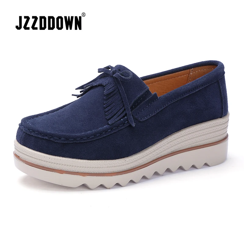 JZZDDOWN Heel High 6cm shoes woman platform Creeper Women genuine leather 7Colors women sneakers female | Обувь