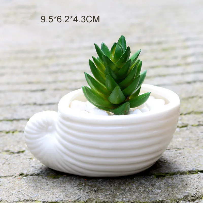 6 шт./упак. керамические цветочные горшки home decor цветочные вазы керамические вазы милый в виде ракушки мультфильм ваза горшки для суккулентов