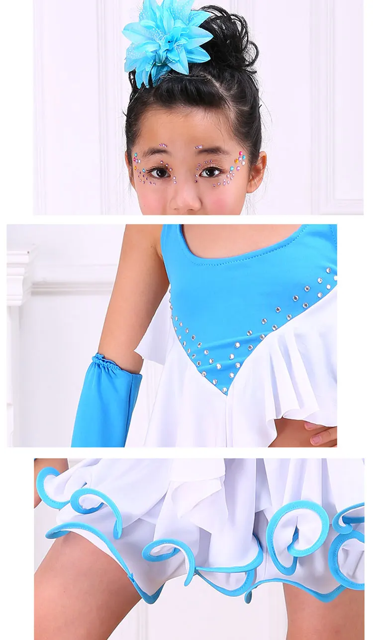 Белом исполнении ребенка Детская Балетная латинское платье для танцев девочки