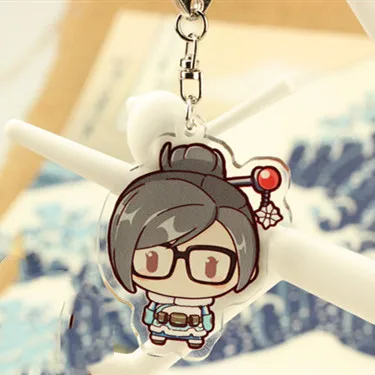 4 FPS Game Ow Keychain Fashion Overwatch D.va Hanzo Mei Tracer Reaper Figure Bag Pendants Car Key Chains Holder Keyrings Jewelry - Цвет: 4