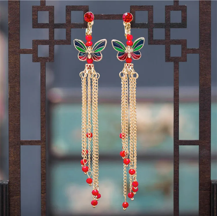 JaneVini роскошный китайский головной убор невесты древние красные шпильки в форме