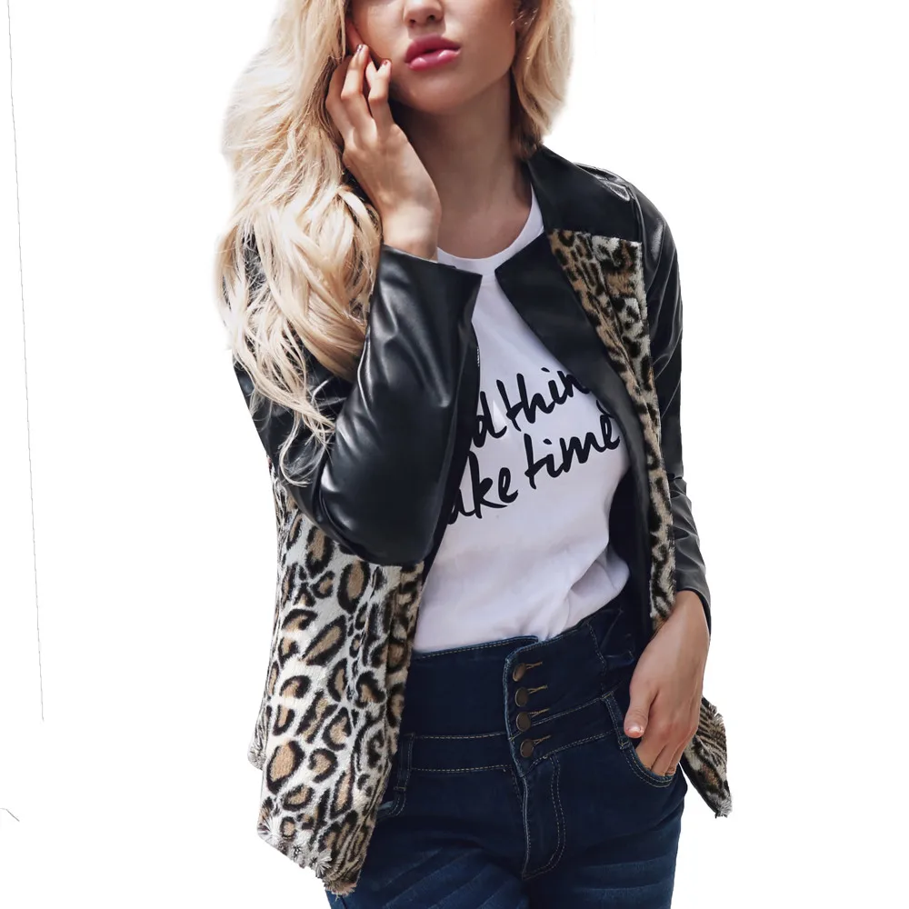 2019 зимняя и весенняя женская куртка теплая леопардовая со стоячим воротником