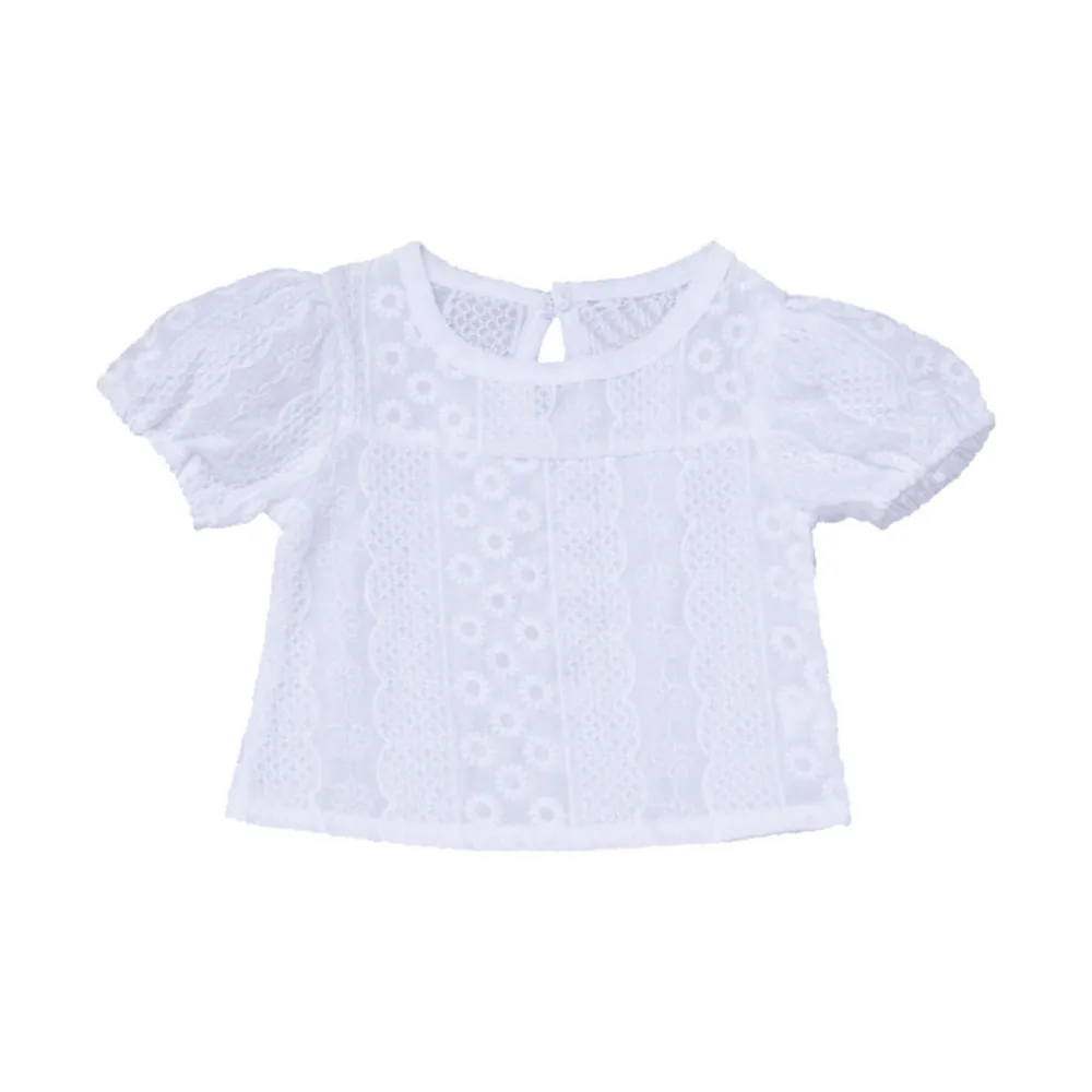 Однотонная Детская футболка с короткими рукавами для маленьких девочек Футболка