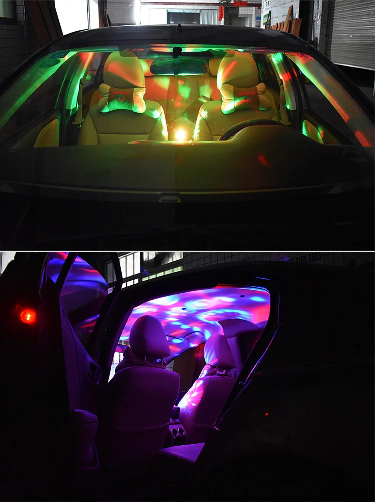 Led USB автомобильный атмосферный свет 5 в RGB мини романтические 3 Вт праздничные
