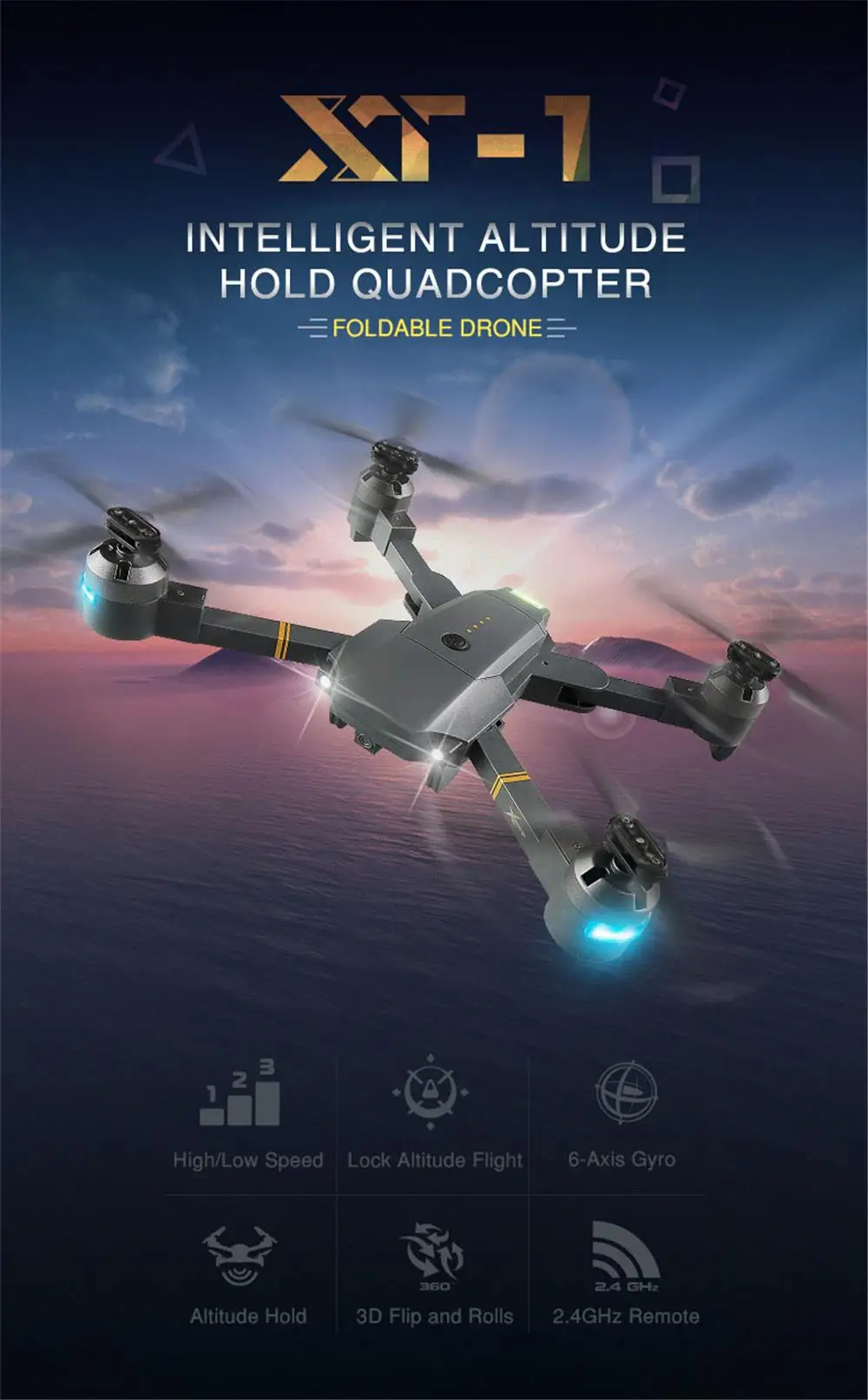 Складной беспилотные летательные аппараты с WI-FI FPV HD Камера дрона с дистанционным управлением 2,4G 4CH 6-осевой Радиоуправляемый вертолет в режиме реального времени Quadcopter RTF р/у Дрон vs XS809