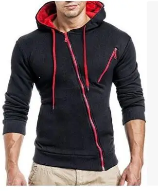 Модный Мужской Повседневный Кардиган с диагональной застежкой-молнией