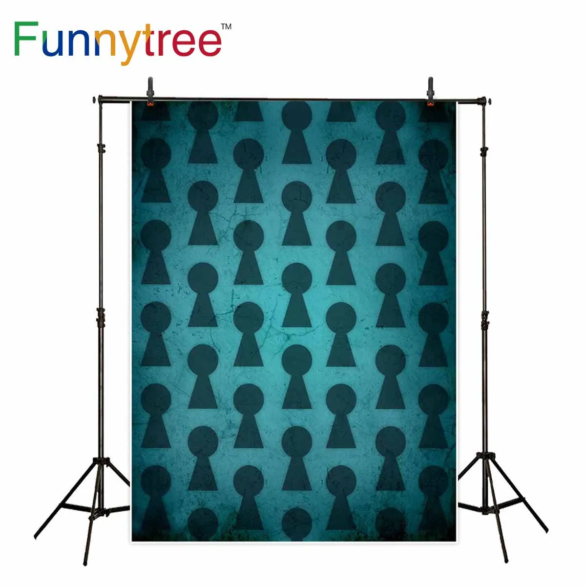 Фон Funnytree для фотостудии винтажная стена в стране чудес узор с отверстием ключей
