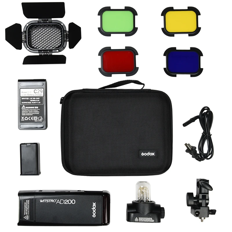 Карманная вспышка Godox AD200 для фотосъемки стробоскоп 2 4G TTL 1/8000 HSS моносвет Sony Canon Nikon