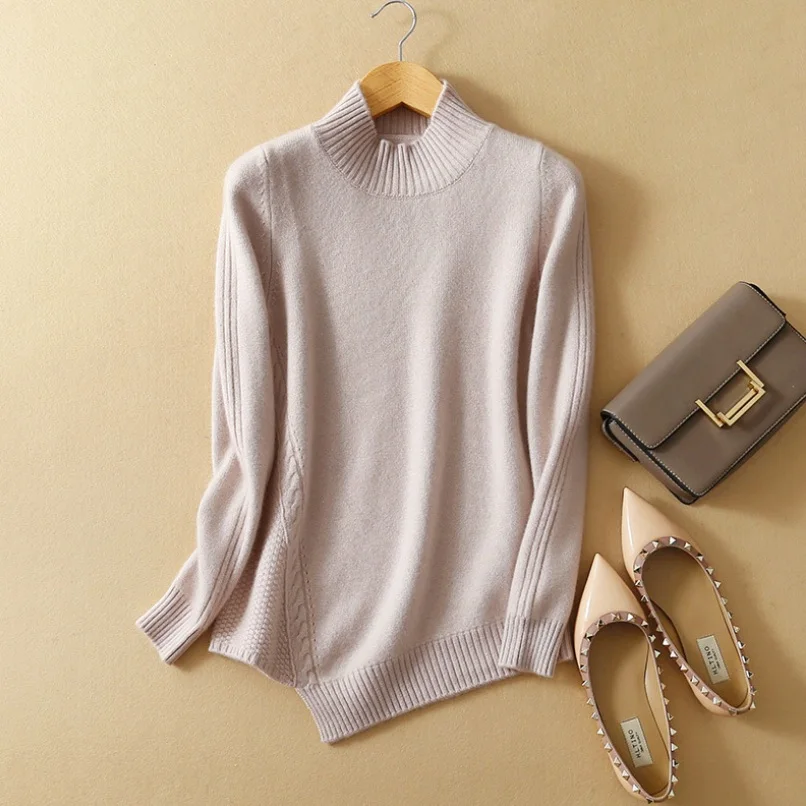 Фото Sweater Thick Winter Pullovers Cashmere Wool Semi Turtleneck Knitted for Women Женская одежда Sweater Thick Winter Pullovers Cashmere Wool Semi Turtleneck Knitted for Women Женская одежда
