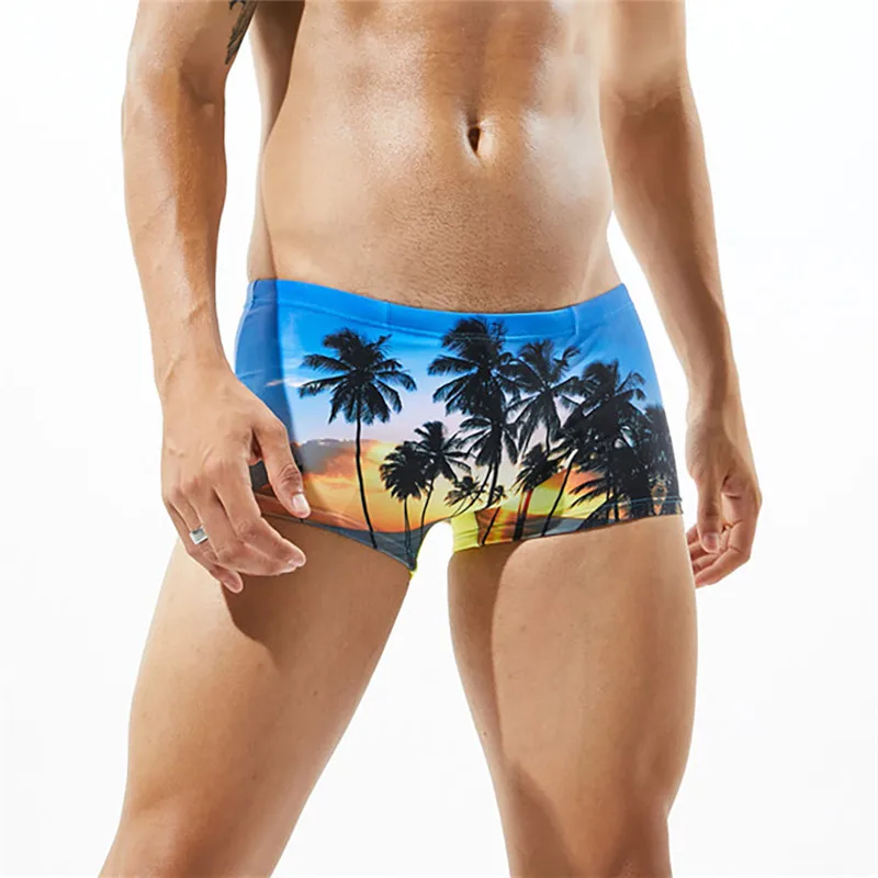 Летние пляжные шорты для мужчин с принтом серфинга купания удобные спортивные