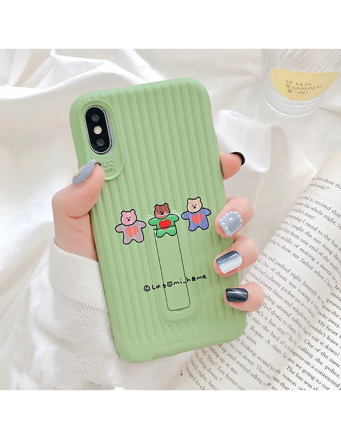 GlamPhoneCase Bear Bracket Phone Case For iPhone X XS Max XR Soft Silicone Cover 7 8 6 6s Plus |
