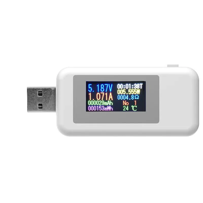 10 в 1 USB Тестер DC Цифровой вольтметр amperimetro voltagecurrent метр амперметр детектор power bank индикатор зарядного устройства скидка 30 - Цвет: white