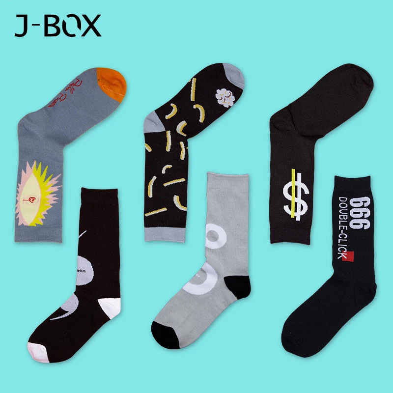 J-BOX 5 пар/лот женские забавные носки хлопковые крутые в стиле хип-хоп для