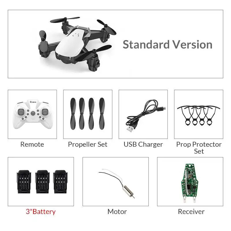 whitestandard3batter Eachine E61 E61HW Мини WiFi FPV с HD камерой высота режим удержания складной Радиоуправляемый квадрокоптер Дрон RTF - Цвет: whitestandard3batter
