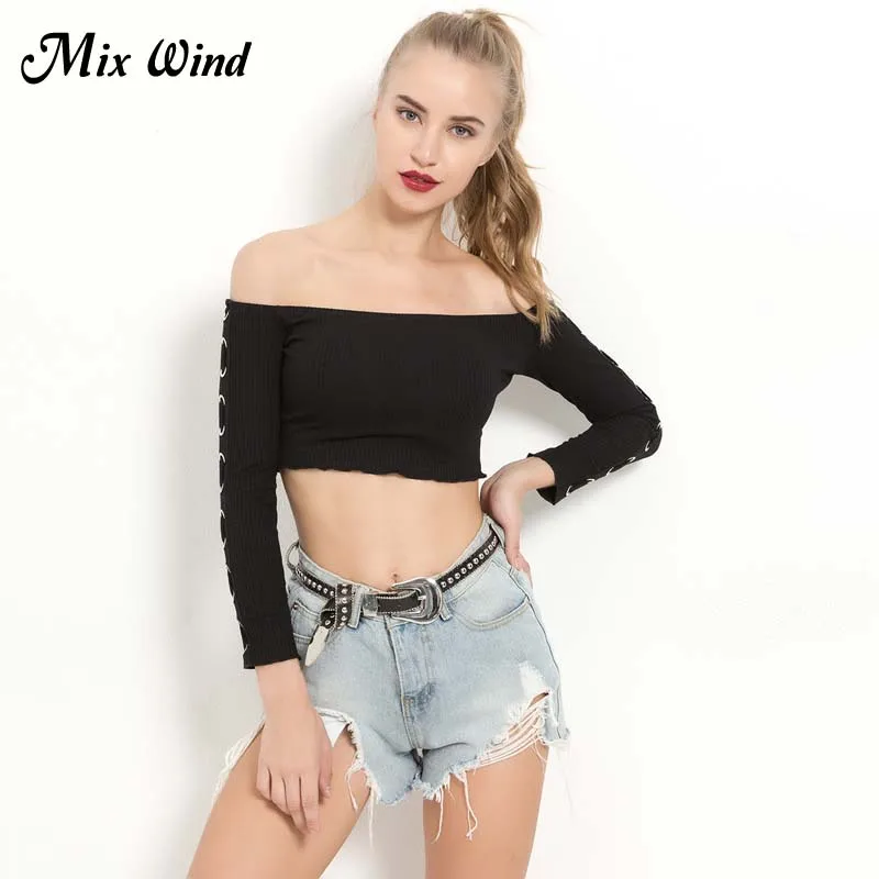 Смесь ветра прямой воротник-Футболка с рукавами 2018 новая улица Стиль трикотажные