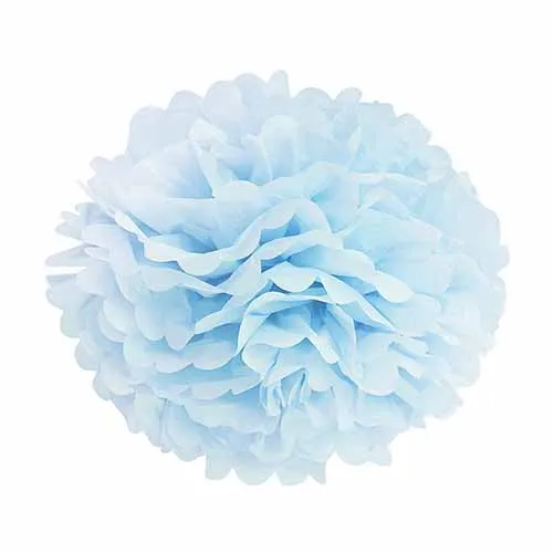 baby blue 6 шт " /15 см декоративные ткани Бумага помпоны в виде цветов Свадебные украшения дома, хороший подарок на день рождения, для праздника вечерние поставки - Цвет: baby blue