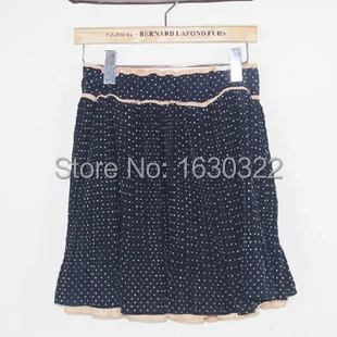 Wave point wear on both sides small floral skirt chiffon Polka Dot Chiffon Skirts female JSJRFZ Женская одежда