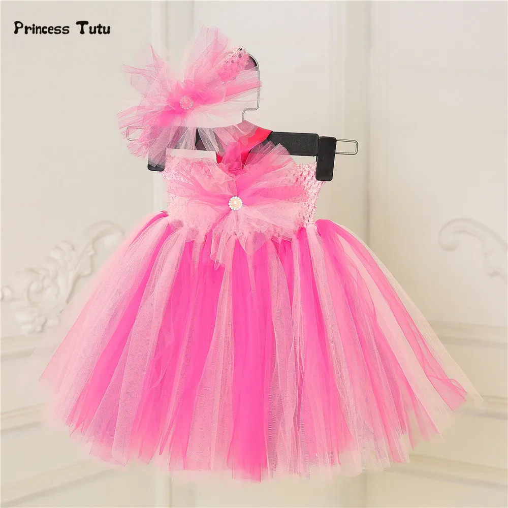 Платье из фатина с цветочным рисунком юбка пачка для малышей платье принцессы
