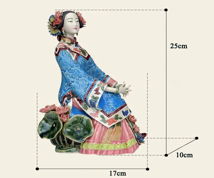 Народное искусство Фарфор Керамика традиционная китайская леди статуэтка