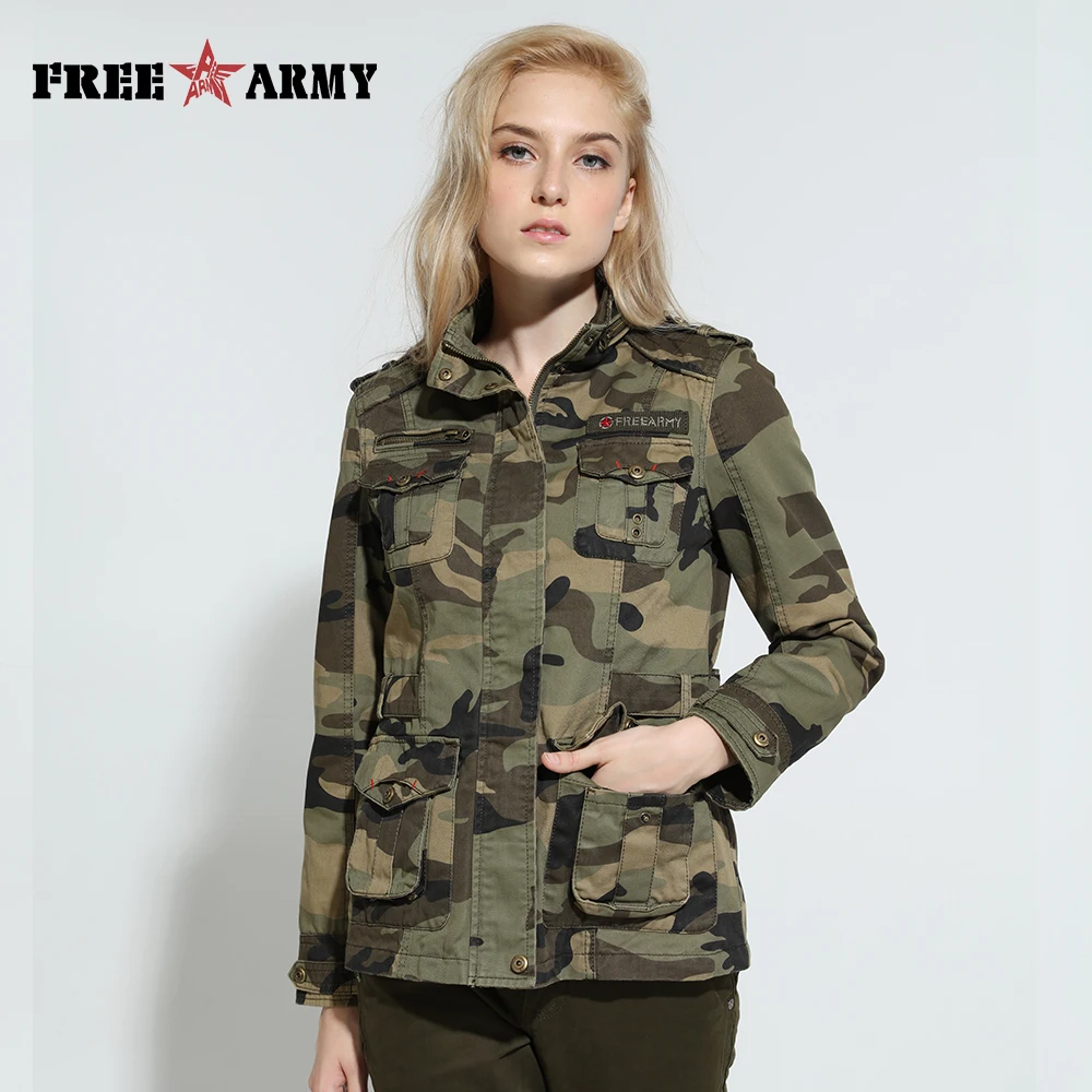 

Brand Quality Camo Women Jacket Military Tactical Coat Army Camouflage Jacket Woman Designer Feminine Coat Women Outerwear Coats