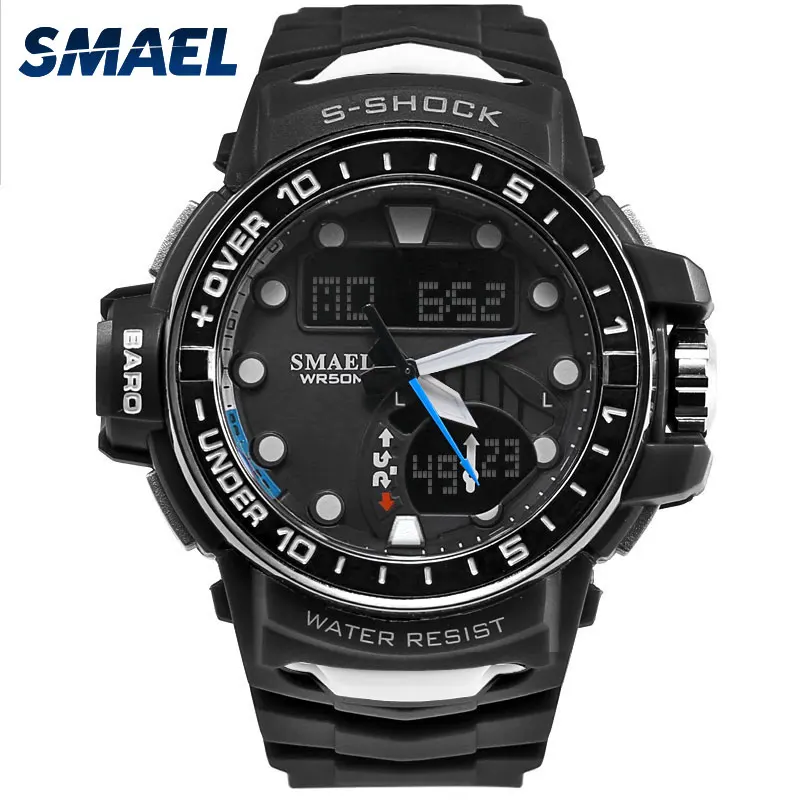 Спортивные мужские часы с двойным дисплеем специальная марка до 5 АТМ Высокая