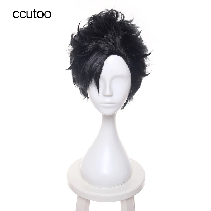 Ccutoo Haikyuu! Tetsurou Kuroo Tetsuro Короткие Черные Стильные синтетические волосы косплей парик термостойкие Костюмные парики - Цвет: Натуральный чёрный