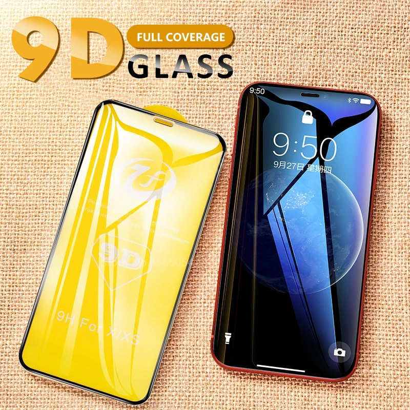 9D полное закаленное стекло для iphone 7 6s 6 8 Plus X Защитное iPhone XS MAX XR Защита экрана