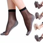 Носки бамбуковые спортивные для йоги женские, тонкие прозрачные шелковые носки до щиколотки для девушек, пикантные спортивные носки для женщин, 4 пары, лето-осень