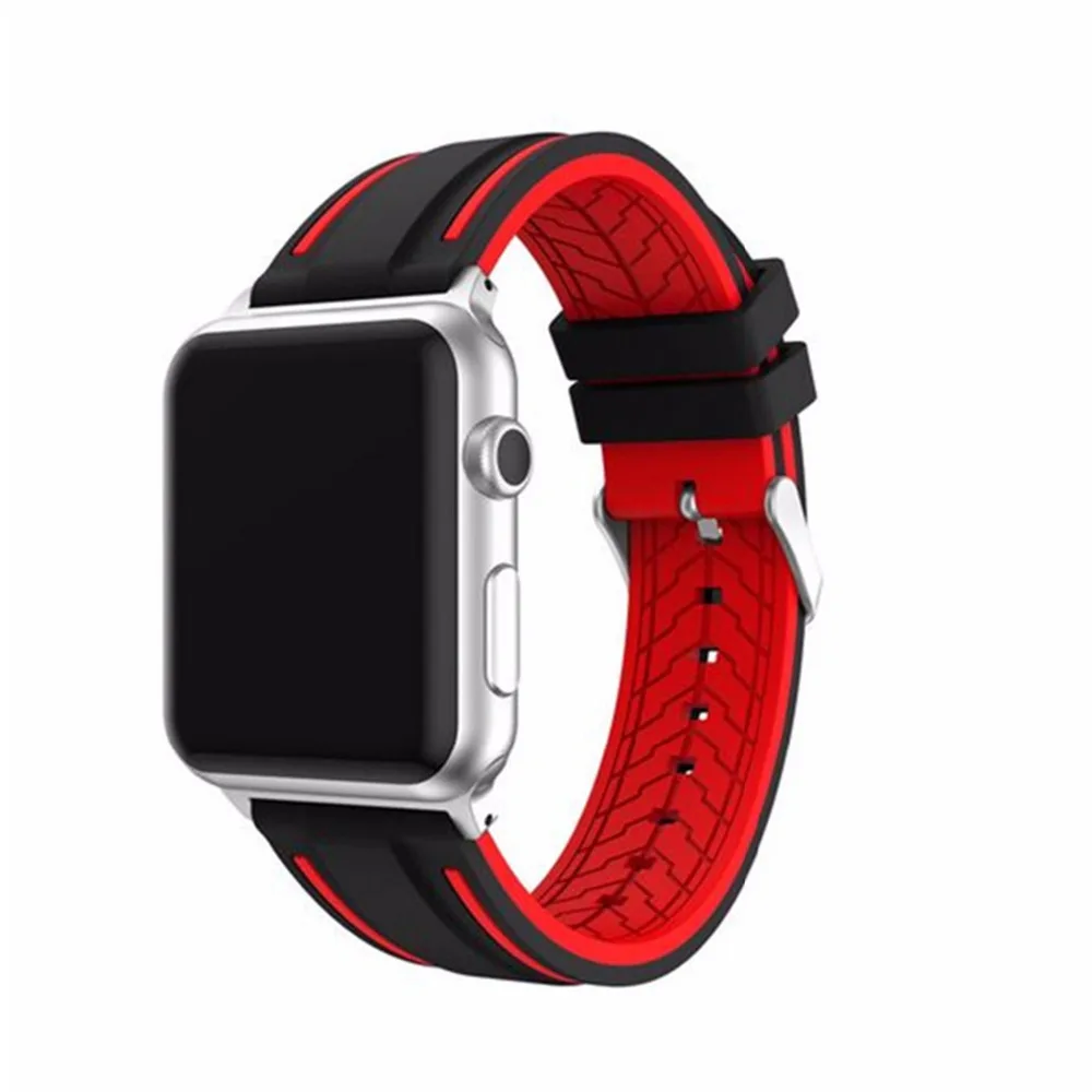 Цветной силиконовый ремешок для часов apple watch 42 мм 38 iWatch мягкий сменный с