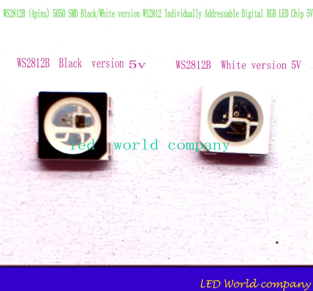 10 шт. WS2812B (4 pins) 5050 SMD черный/белый версия WS2812 индивидуальные адресуемые цифровые RGB