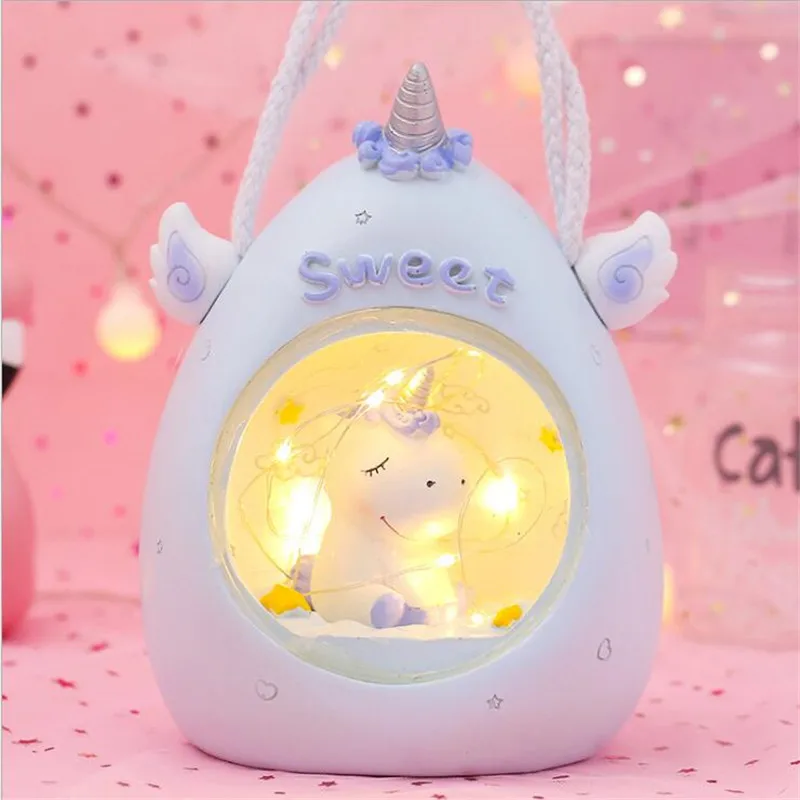 Новинка настольные лампы с мультяшным единорогом светодиодные ночники для детей