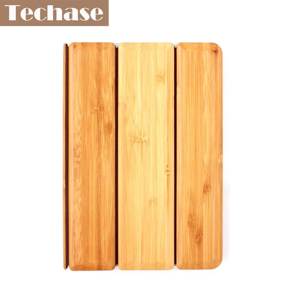 Techase Планшеты чехол для iPad 2 3 4 Case Bamboo Защитная крышка для iPad Mini 1 2 3 складные авто держатели для планшета для iPad Air