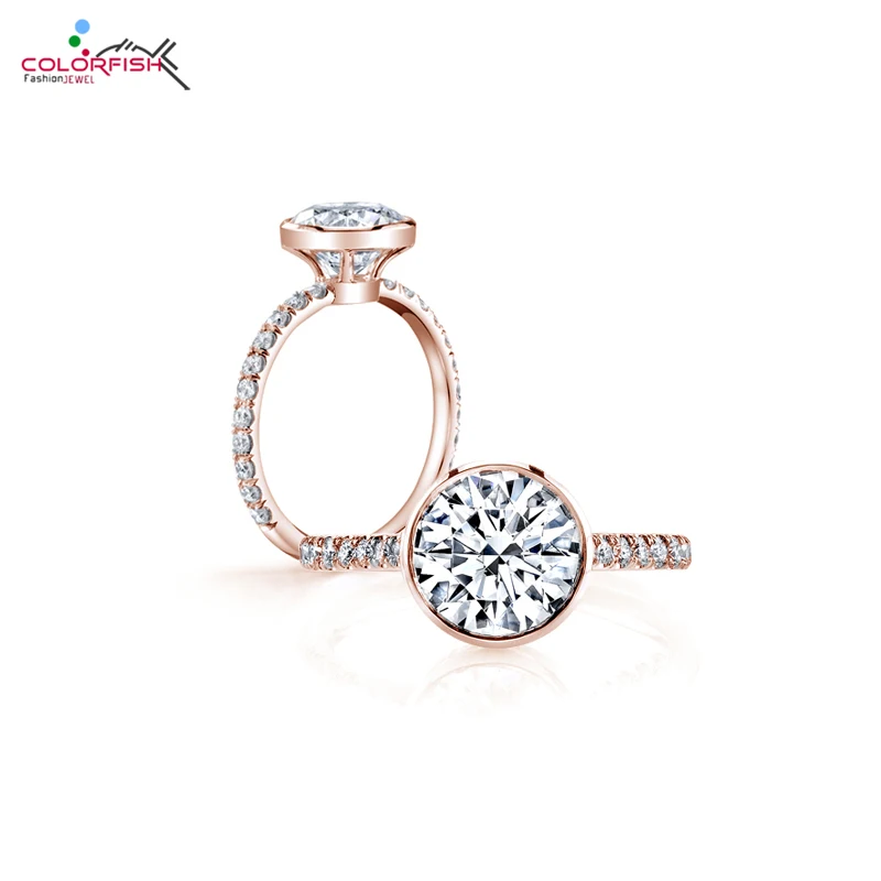 Женское кольцо с цветным ободком из стерлингового серебра 925 пробы 3 карата |