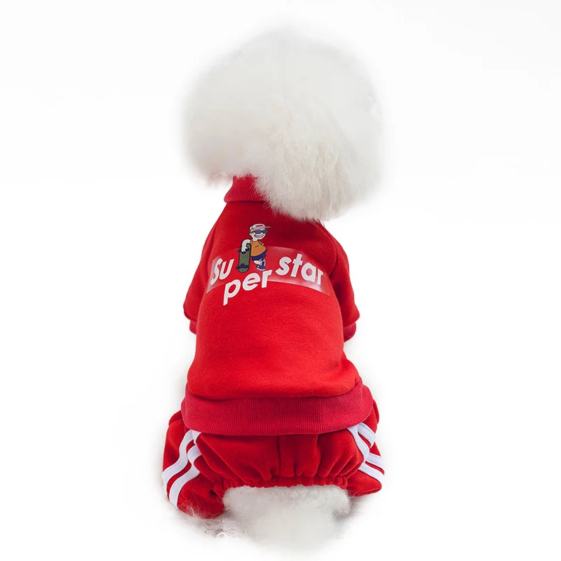 Теплая Пижама для собак пальто спортивная одежда домашних животных щенка