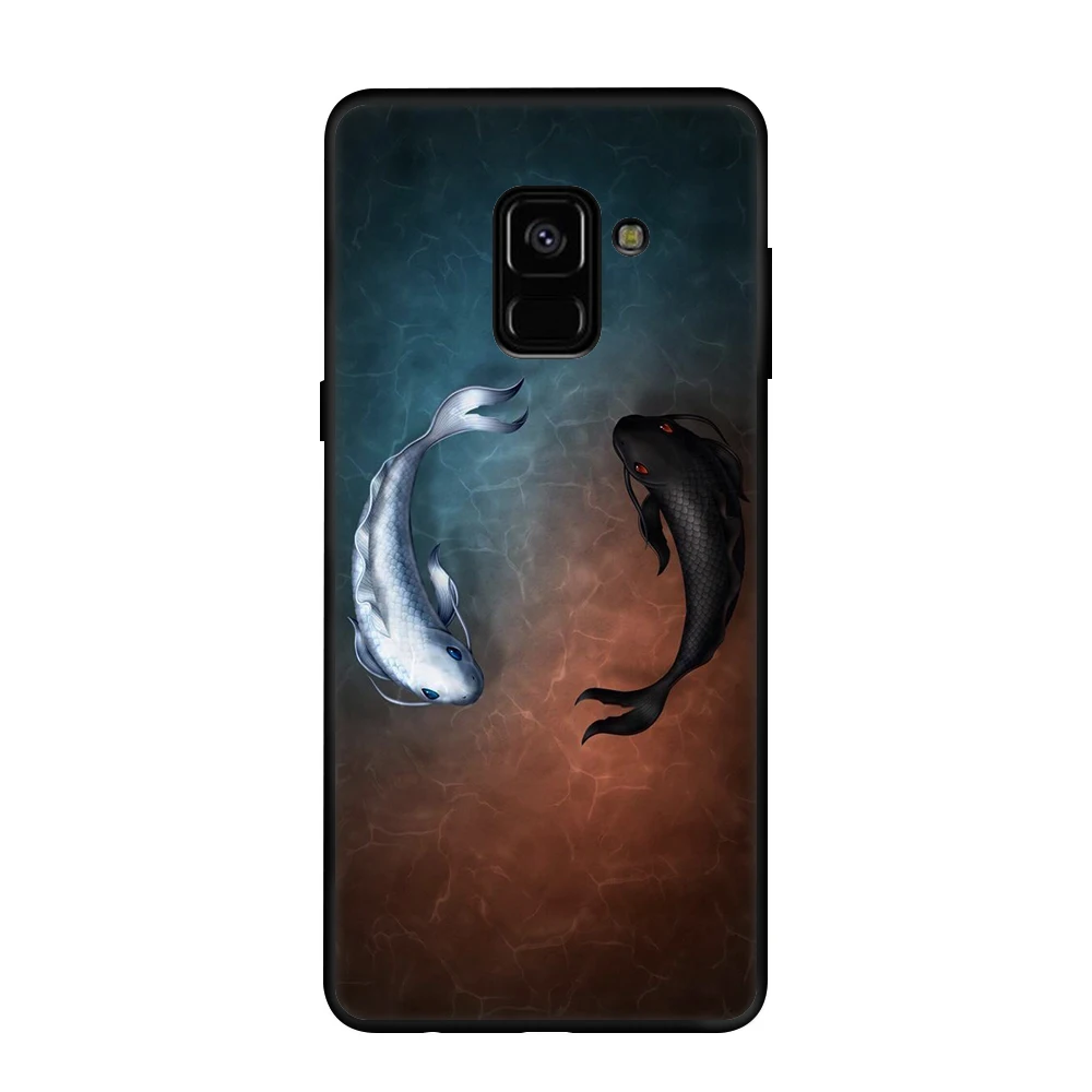 14 Матовый чехол с черным узором для samsung Galaxy A8 A6 Plus A8 A9 Star Lite A7 A5 A3, защитный чехол для телефона - Цвет: 14