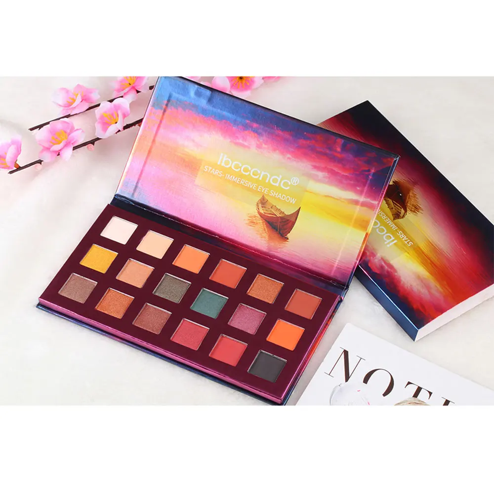 18 цветов матовые Перламутровые тени для век Палитра блестящая Мерцающая палитра